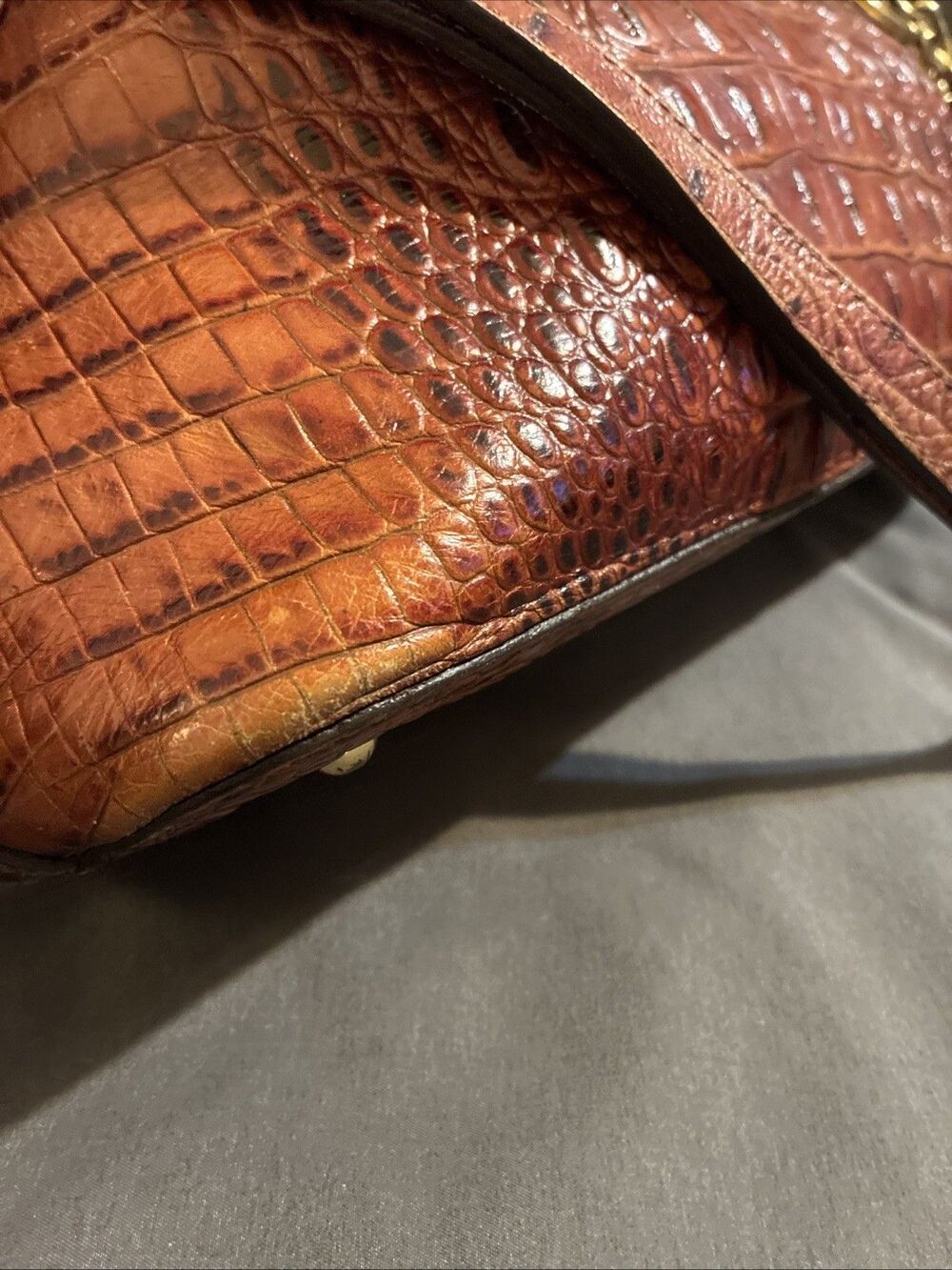 Brahmin Melbourne Mini Asher Leather Shoulder Bag Croc Embossed - Picture 16 of 16